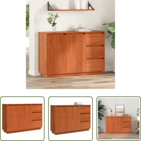 Aparador moderno -  Aparador Roble Marrón 111 x 34 x 75 cm Madera de pino macizo
