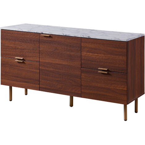 Aparador Moderno Buffet Mármol Falso Madera Ashton Teamson Home VNF-00081