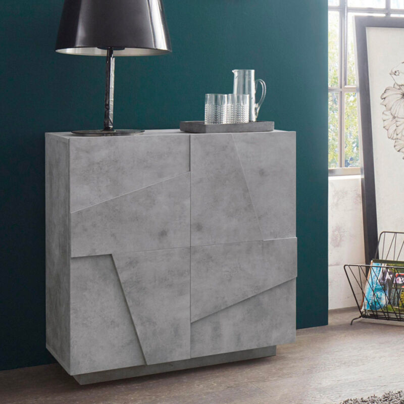 

Mueble Aparador de diseño moderno 2 puertas y 2 estantes Ping Side S Concrete
