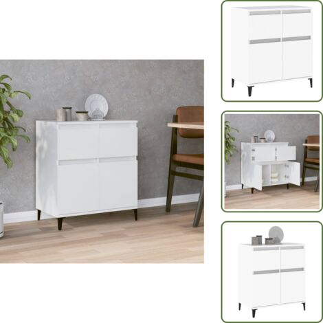Aparador moderno - vidaXL Aparador de madera contrachapada blanco 60x35x70 cm - Aparador de cocina