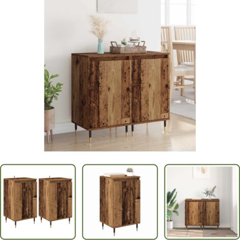Aparador moderno -  Vitrina 2 pcs Madera Vieja 40 x 35 x 70 cm