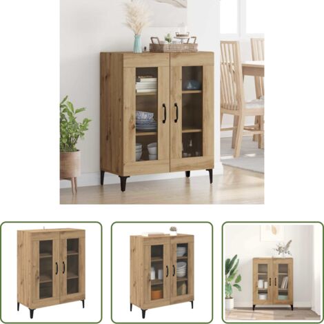 Aparador moderno -  Vitrina Roble artesanal 69,5 x 34 x 90 cm
