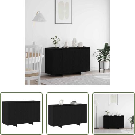 Aparador moderno -  Vitrina Roble negro 120 x 41 x 75 cm Madera contrachapada