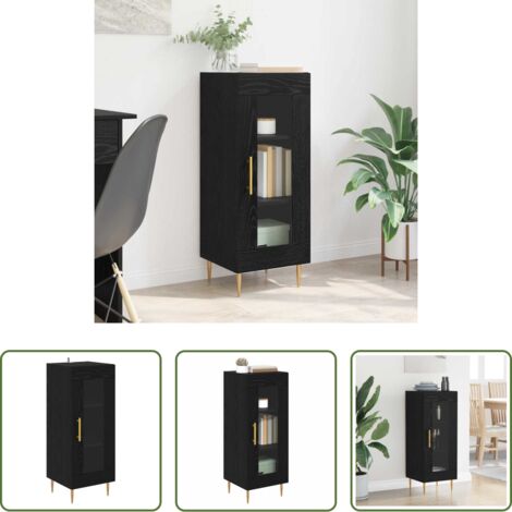 Aparador moderno -  Vitrina Roble negro 34 x 34.5 x 90 cm Madera contrachapada