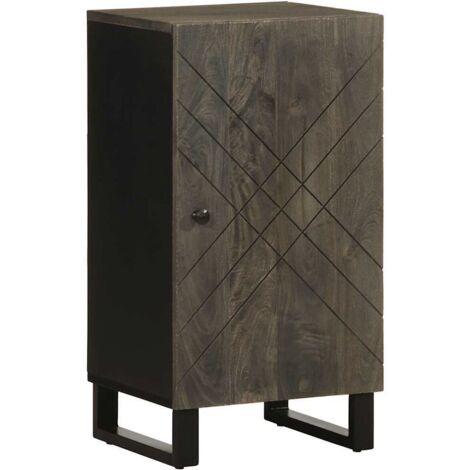 Aparador negro 40x33x75 cm madera maciza mango