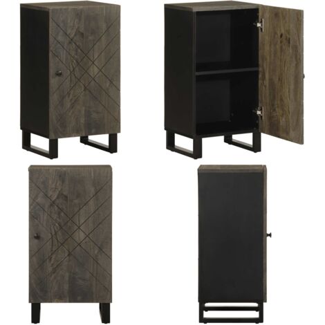 Aparador negro 40x33x75 cm madera maciza mango - Aparador negro - Almacenamiento organizado