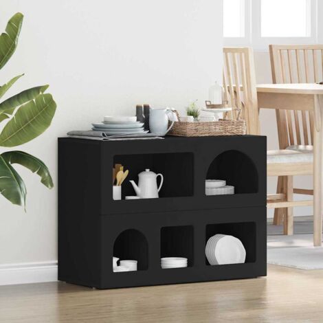 Aparador Negro 80.5 x 35 x 59 cm Madera de ingeniería