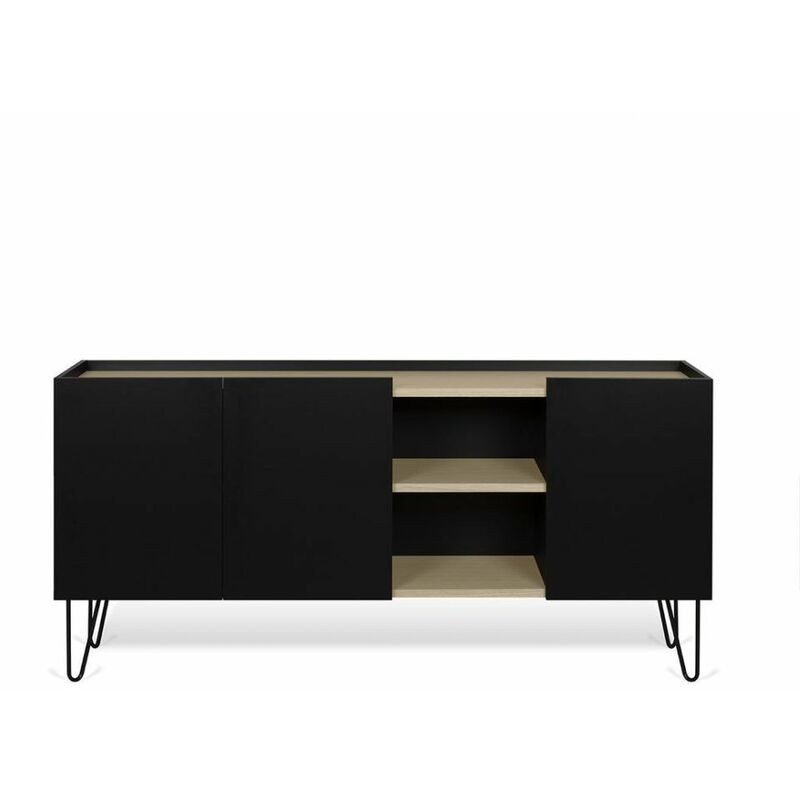 

Aparador NINA roble claro y negro, 180 x 42 x 83 - roble claro y negro