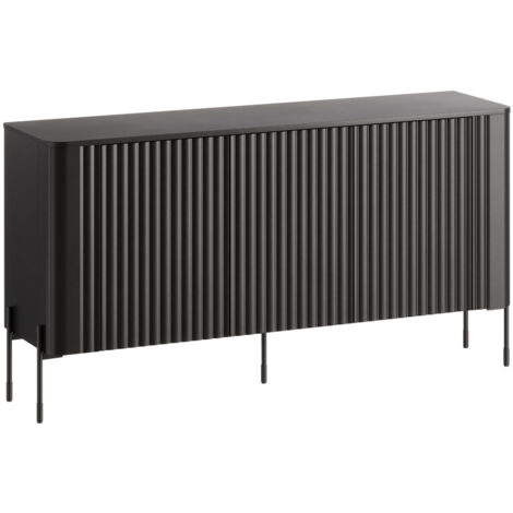 Aparador Nobilitas, Negro, 80x150cm, Número de puertas: 040cm, MDF, Aglomerado laminado