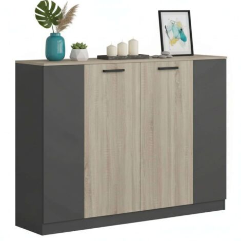 Aparador Oficina Estudio NibisEstilo Industrial Roble Sonoma y Antracita 160 cm