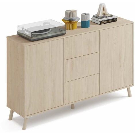 Aparador Oslo en acabado roble aurora, 90 cm(alto)140 cm(ancho)40 cm(largo)