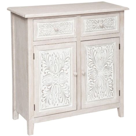 APARADOR PRÁCTICO Y ELEGANTE CON 2 PUERTAS EN MADERA BLANCAL. 80 x P. 34,5 x H. 85 cm