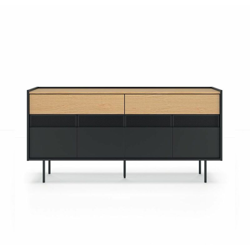 

Aparador RADIO roble y negro, 160 x 43 x 77 - roble y negro