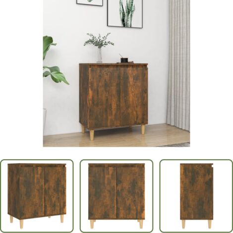 Aparador roble ahumado -  Aparador madera contrachapada color roble ahumado 60x35x70 cm