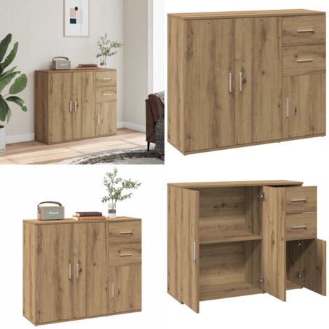 Aparador Roble Artisan 91x29,5x75 cm Madera de ingeniería - Aparador de roble - Aparador de ingeniería