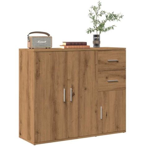 Aparador Roble Artisan 91x29,5x75 cm Madera de ingeniería vidaXL