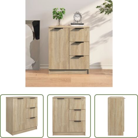 Aparador roble Sonoma -  Aparador de madera contrachapada color roble Sonoma 60x30x70 cm