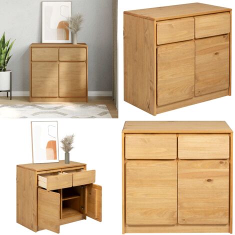 Aparador SAUDA madera maciza pino roble 80x43x75,5 cm - Mueble de madera - Aparador de pino