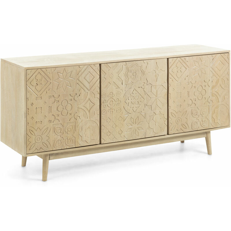 

Kave Home - Aparador Seleb 162 x 75 cm con 3 puertas de madera maciza de mango