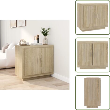 Aparador Sonoma - vidaXL Aparador de madera contrachapada roble Sonoma 80x40x75 cm - Madera contrachapada