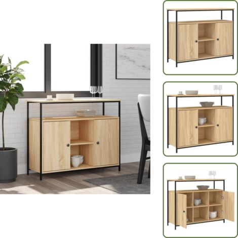 Aparador Sonoma - vidaXL Aparador Roble Sonoma 100x35x80 cm Madera de ingeniería -