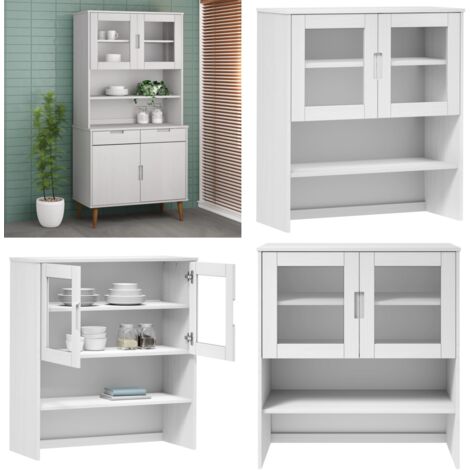 Aparador superior MOLDE madera maciza pino blanco 90x35x100 cm - Mueble de madera - Madera maciza