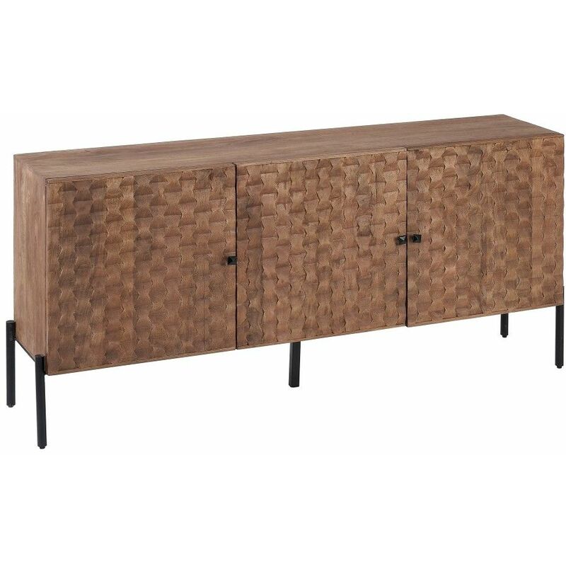 

Fanmuebles - Aparador tres puertas de madera de mango y hierro