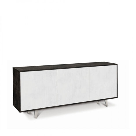 Aparador tres puertas Negro Blanco Ossido 177x41x h74 cm