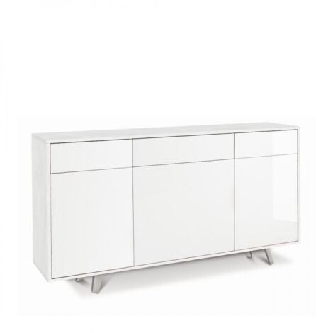 Aparador tres puertas tres cajones Blanco Ossido brillo 164x41x h92 cm
