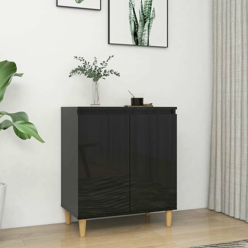 

Aparador y patas de madera maciza negro brillante 60x35x70cm