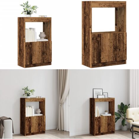 Aparadorde madera de ingeniería madera envejecida 63x33x100 cm - Aparador de madera envejecida - Aparador de madera de ingeniería