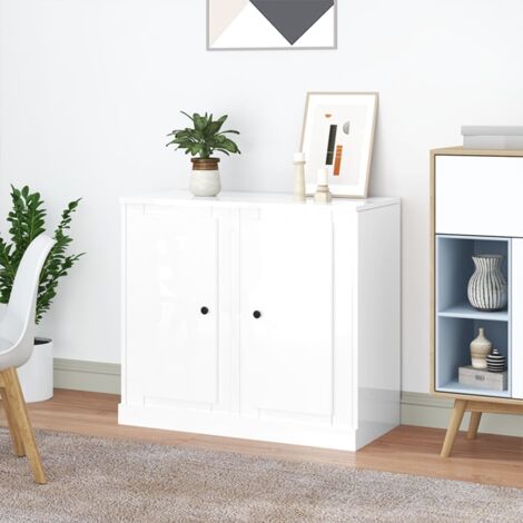 Aparadores 2 uds madera blanco brillante 37,5x35,5x67,5 cm vidaXL