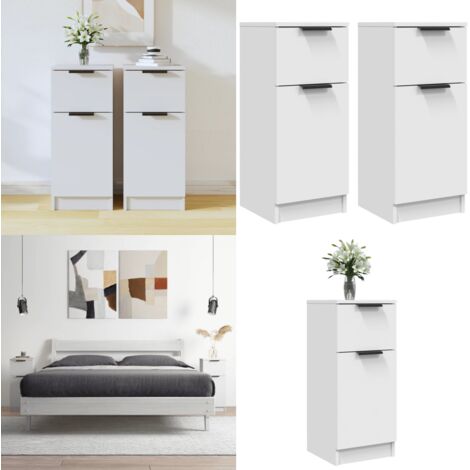 Aparadores 2 uds madera contrachapada blanco 30x30x70 cm - Armario - Madera contrachapada