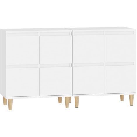 Aparadores 2 uds madera contrachapada blanco 60x35x70 cm vidaXL