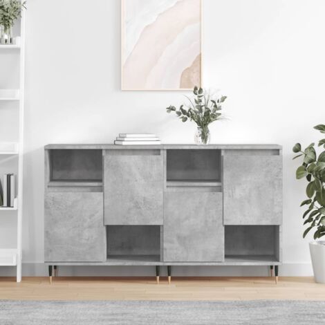 Aparadores 2 uds madera contrachapada gris hormigón vidaXL