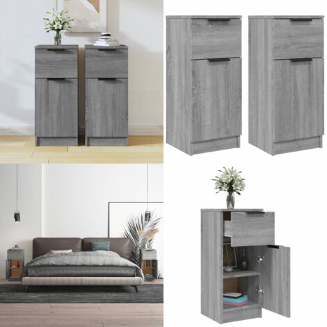 Aparadores 2 uds madera contrachapada gris Sonoma 30x30x70 cm - Armario - Madera contrachapada