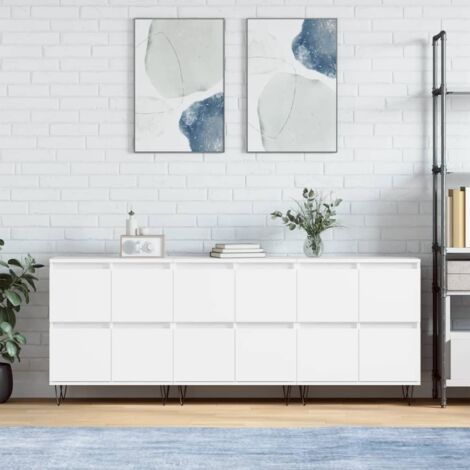 Aparadores 3 uds madera contrachapada blanco vidaXL