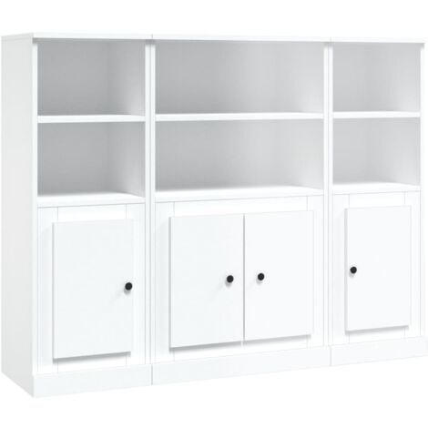 Aparadores altos 3 piezas madera contrachapada blanco vidaXL