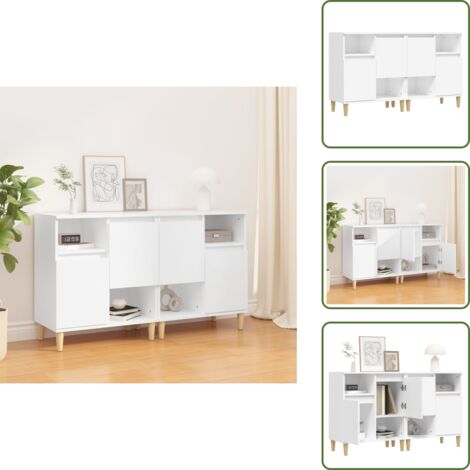 Aparadores con puertas - vidaXL Aparadores 2 uds madera contrachapada blanco 60x35x70 cm - Aparadores con plantas
