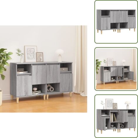 Aparadores decorativos - vidaXL Aparadores 2 uds madera contrachapada gris Sonoma 60x35x70 cm - Aparadores con plantas