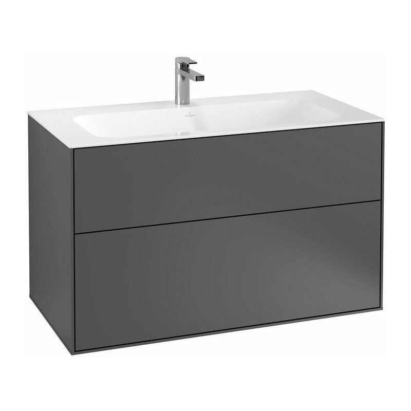 

Villeroy&boch - Finion, Muebles de baño, 996 x 591 x 498 mm, Angular, con aplique, modelo suspendido, En madera, Iluminación LED, 2x LED / 4,2W, 2700