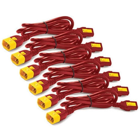 Apc power cord kit 6 ea locking c13 to c14 1.2m red