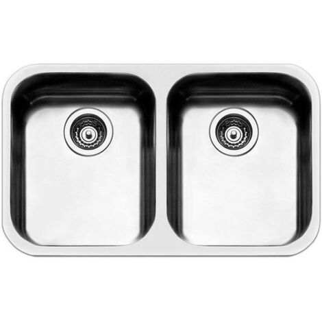 Apell FE4040UBC Serie Ferrara Lavello Inox spazzolato da incasso Sottopiano 2 Vasche 76x45cm