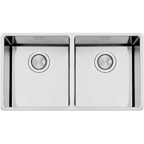 Apell FEM3434UBC Serie Ferrara Lavello Acciaio Spazzolato da Incasso Sottotopiano 2 Vasche 80,2x47,2cm