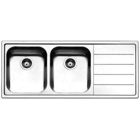 Apell LN1162IRBC serie LINEAR Lavello Acciaio Inox da Incasso Gocciolatoio a Destra 2 Vasche 116x50cm