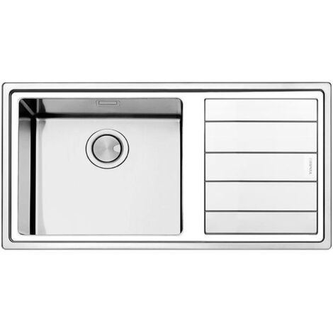 Apell LNP1001IRBC Serie Linear Plus Lavello Acciaio Spazzolato da Incasso Gocciolatoio a Destra 1 vasca 10x50cm
