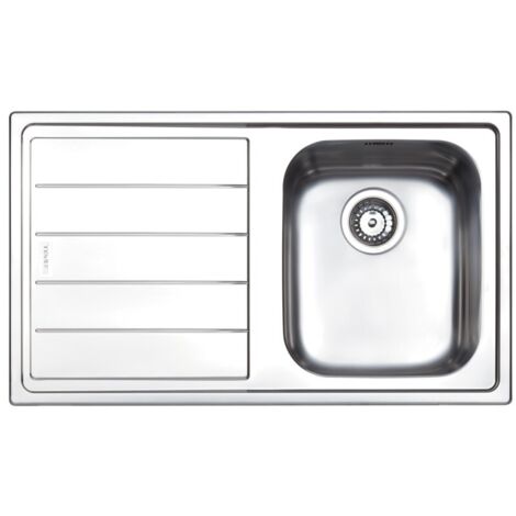 Apell Serie Linear Lavello da Incasso 1 Vasca a Destra con Gocciolatoio Dimensioni 86 x 50 cm Colore Inox