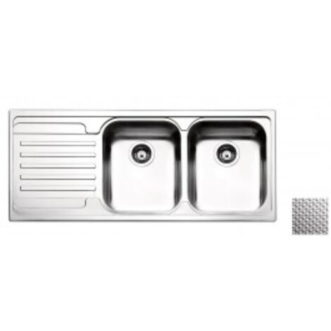 Apell VE1162ILAC Serie Venezia Lavello da Incasso 116x50cm 2 Vasche a Destra Gocciolatoio Sinistro Acciaio Inox Antigraffio
