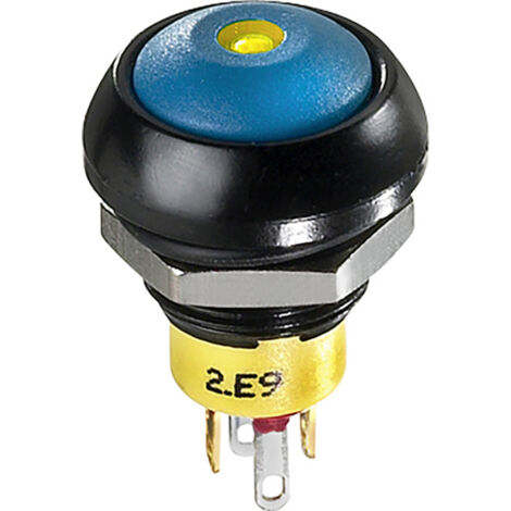 APEM IPR1SAD2L0Y IP Series Druckschalter 12 V/DC 4 A 1 x Ein/Aus rastend Gelb (Ø x H) 12 mm x 20 mm