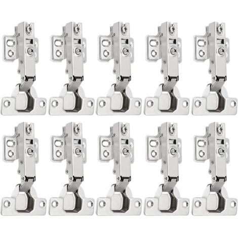APEX 10 pièces Charnieres Porte Placard 110 Degré Complètement Recouvrante Charniere Porte Cuisine avec Amortisseur Intégré Mécanisme